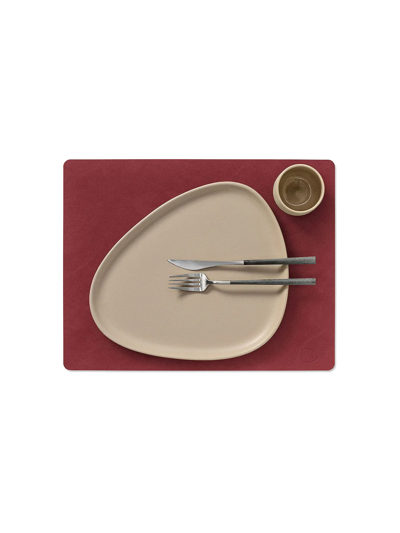LIND DNA | Leder-Platzset "Nupo" eckig 35x45cm | rot